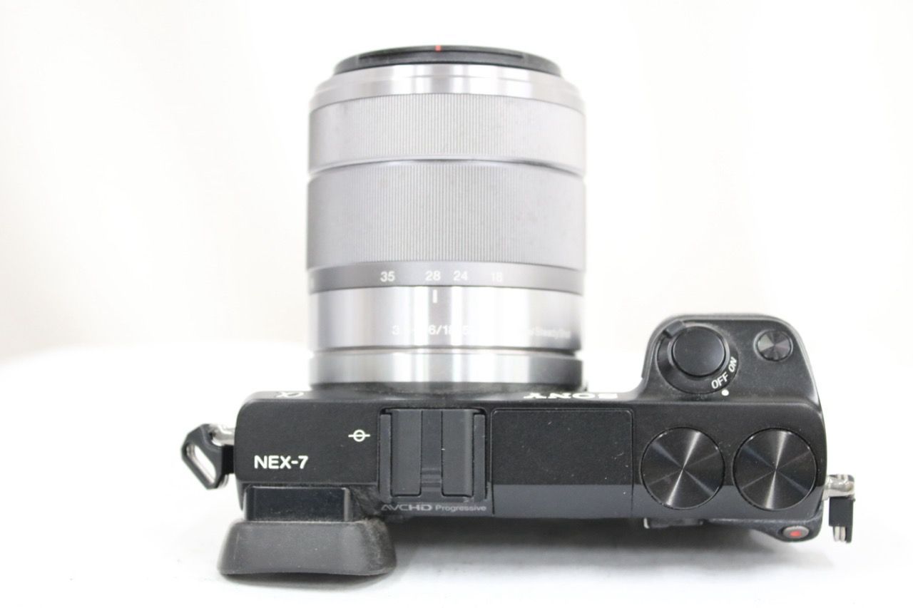 【返品保証】 【シャッター回数5回】ソニー Sony α NEX-7 ブラック E 18-55mm F3.5-5.6 OSS ミラーレス一眼 e12362