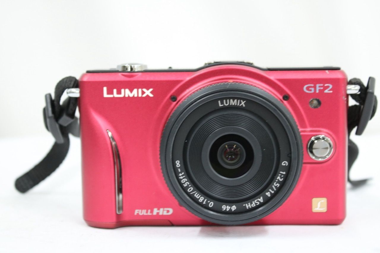 【返品保証】 【シャッター728回】パナソニック Panasonic DMC-GF2 レッド G 14mm F2.5 ASPH ミラーレス一眼 e12364