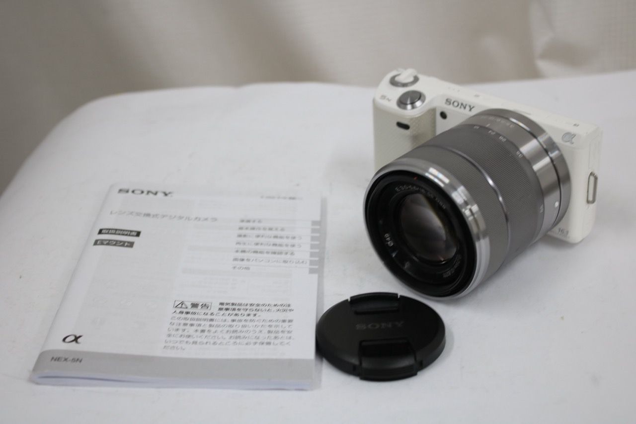 【返品保証】 【シャッター3697回】ソニー Sony α NEX-5N ホワイト E18-55mm F3.5-5.6 ミラーレス一眼 e12370