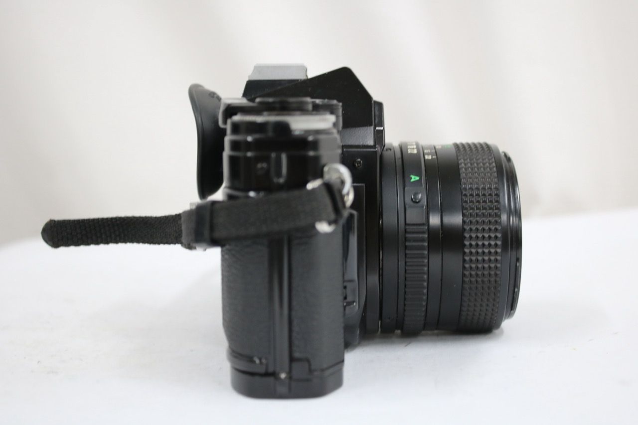【返品保証】 キャノン Canon AE-1 ブラック NEW FD 28mm F2.8 ボディレンズセット e12377