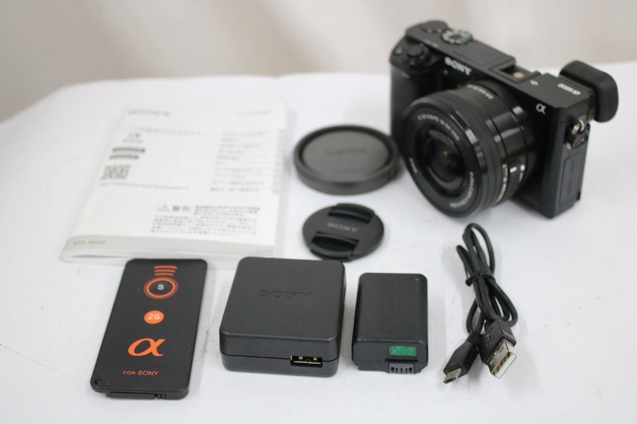 【返品保証】 【シャッター3668回】ソニー Sony α6000 ブラック E 16-50mm F3.5-5.6 OSS ミラーレス一眼 e12379