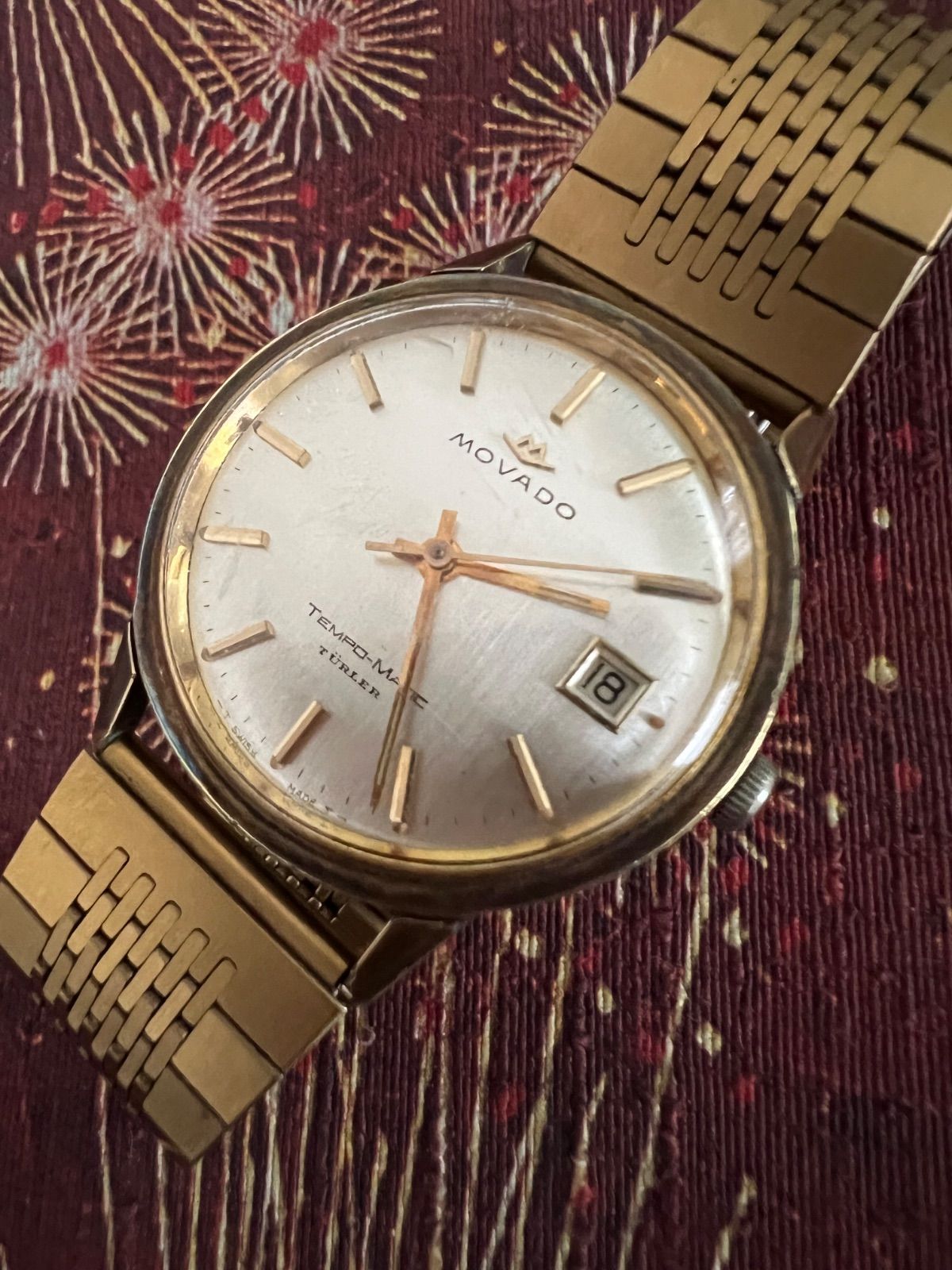 モバード　MOVADO☆テンポマティック☆チューラー　Wネーム☆自動巻き時計☆メンズ☆