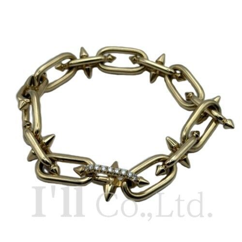 Tiffany&Co.　ティファニー　タイタン　クラスプ　ブレスレット　by ファレル・ウィリアムス　エクストララージ　73470110　750YG　ダイヤモンド0.28ct　チェーン　Au750　K18YG　イエローゴールド【中古】【86488】