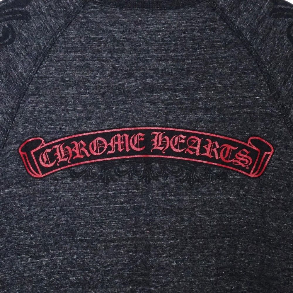 CHROME HEARTS オールド スクロールラベルフローラルクロスプリントヘンリーネックカットソー XLサイズ グレー