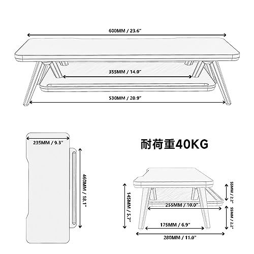 Fenge モニター台 卓上 机上台 パソコン台 机上ラック 60cm横幅 2段 木製天板 アルミニウム製脚 デスクトップ用 モニタースタンド pc台モニター台 パソコンラック 卓上 収納 整理整頓ブラックG04A2062Bas 114545ac Fenge モニター台 卓上 机上台 パソコン台 机上ラック 60cm横幅 2段 木製天板 アルミニウム製脚 デスクトップ用 モニタースタンド pc台モニター台 パソコンラック 卓上 収納 整理整頓ブラックG04A2062Bas 114545ac