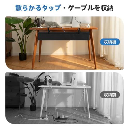 SHUWEI ケーブルトレー デスク下 幅91cm 大容量配線トレー クランプ/ネジ固定 配線隠し ケーブル収納 固定用ベル卜と結束バンド付き 天板の厚み1~5.5cmまで対応 デスク周り収納 (オフホワイト, 横幅91cm)as 3c65a129