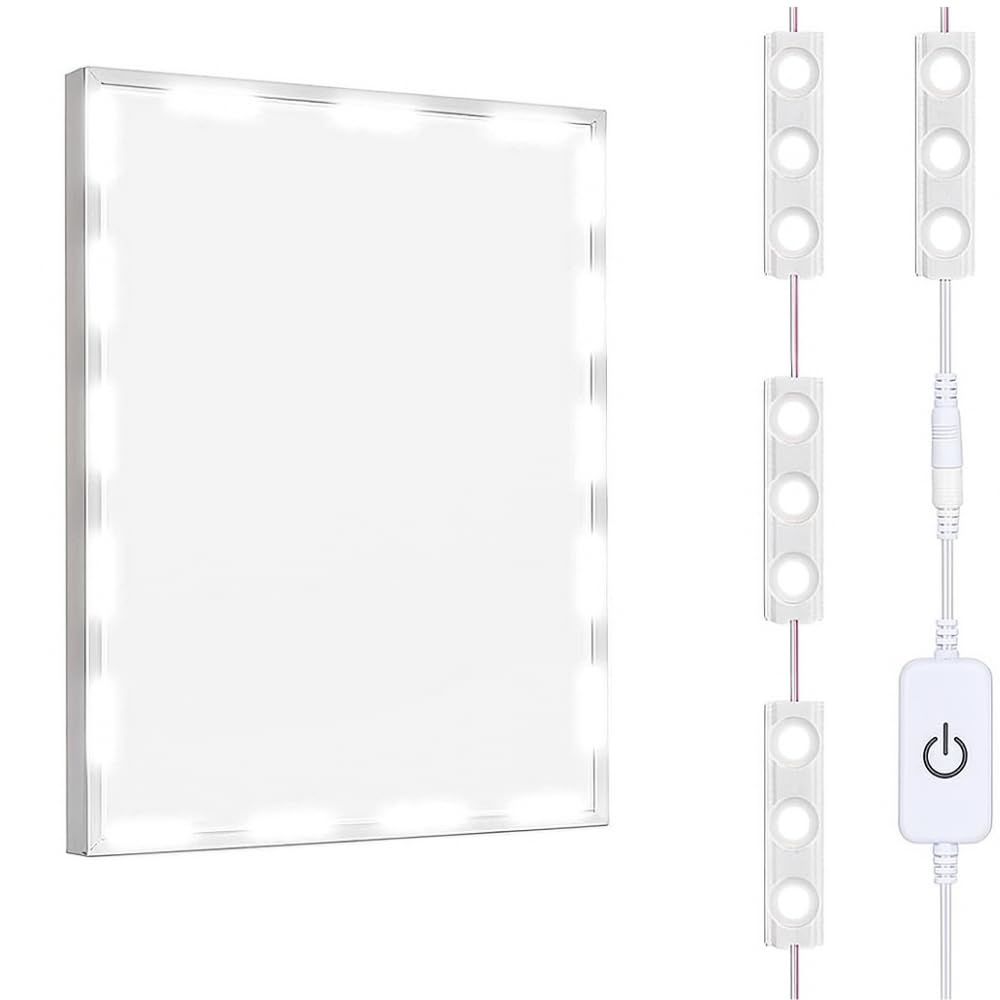 【貼るだけ簡単！理想のメイクは照明から】LEDミラーライト メイクアップミラー用照明キット 高輝度60灯 調光可能 貼り付け式 白色LEDas 39087188