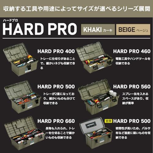 アイリスオーヤマ 工具箱 HARD PRO 【幅約70.5×奥行約31.3×高さ約19.2cm】収納ボックス ツールボックス DIY アウトドア キャンプ 小物入れ インナートレー 長物から細かいものまで収納 OD-660 カーキas 3f63fafc