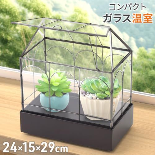 life_mart 卓上温室 【 ガラス製 小型 窓付き 】 ミニ温室 おしゃれ 室内用 家庭用 ガラスケース アンティーク 透明 ガーデン テラリウム 多肉植物 観葉植物 花 小物収納 インテリア ガーデニング 玄関 卓上 ディスプレイas 05e80d35