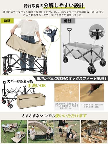 ☆新品☆CAMDOOR キャリーワゴン 特大容量240L【脱着式タイヤ?2026新登場?3秒で収納】超軽量 子供乗せれる 後部展開可 長物対応 アウトドアワゴン キャンプ カート 高耐荷重120kg 持ち運び便利 コンパクト自立収納 キャリー e641604a ☆新品☆CAMDOOR キャリーワゴン 特大容量240L【脱着式タイヤ?2026新登場?3秒で収納】超軽量 子供乗せれる 後部展開可 長物対応 アウトドアワゴン キャンプ カート 高耐荷重120kg 持ち運び便利 コンパクト自立収納 キャリー e641604a