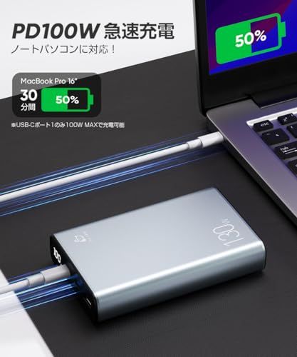 ☆新品☆PD対応 30000mAh 100W高速充電 3台同時充電可能 ノートパソコン充電可能 QC3.0 USB出力 Type-C出力/入力 3ポート LED残量表示 ポータブル電源 スマホ充電器 携帯充電器 パワーバンク 【PSE認証済】 f4db6386