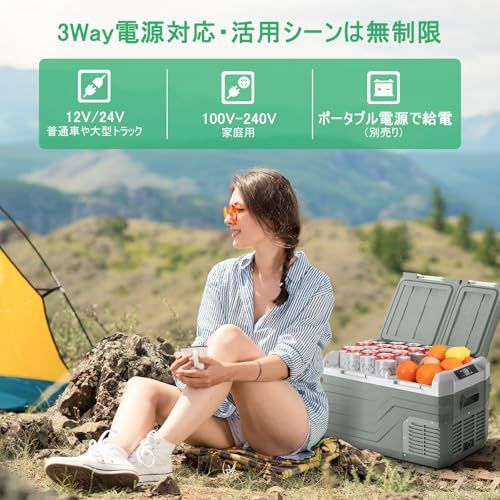 ☆新品☆Alpicool 車載冷蔵庫 2室 23L ポータブル冷蔵庫 独立温度制御 2フタ開き 大容量 急速冷凍 -20℃?20℃ 静音 3WAY電源対応 DC12V/24V AC100V 車載冷蔵冷凍庫 車載家庭両用 省エネ 固定用穴付き 16d985dd