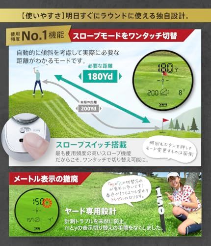 ☆新品☆【UUUM GOLF共同開発】ゴルフ レーザー距離計 【プロ納得の高性能・使いやすさ】小型 軽量 コンパクト マグネット ピンサーチ機能 手ぶれ防止 3点間測定 0.04秒測定 光学6.5倍望遠 距離測定器 計測器 U-CADDY d171255d