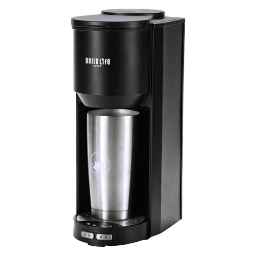 ☆新品☆BelleLife コーヒーメーカー 全自動 コーヒーマシン 豆・粉両対応 ミル付き メッシュフィルター付 アイスコーヒー 真空断熱タンブラー付 トレイ調節可能 92f0e4b0