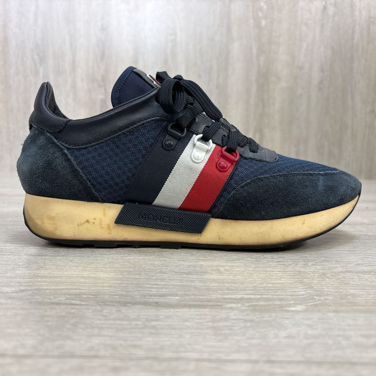 MONCLER ローカット スニーカー ネイビー トリコロール サイズ41 