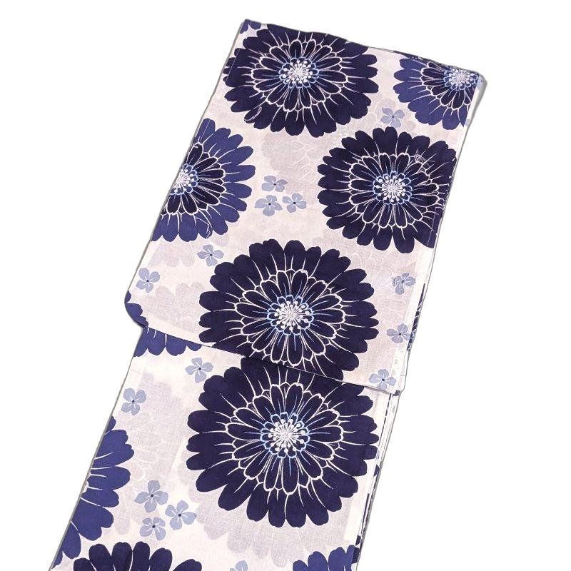 浴衣 (白地に菊柄)上質 上品 大人 浴衣 単品 レディース 女性 和装 デート お祭り 夏祭り 花火
