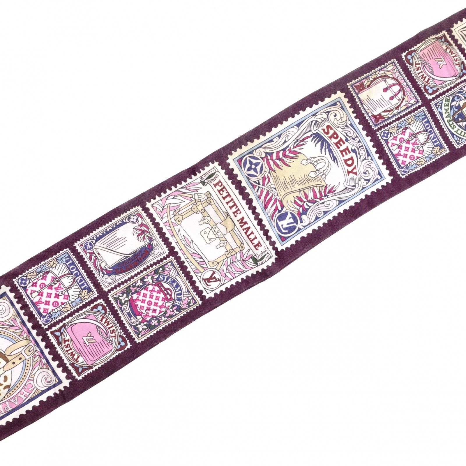 LOUIS VUITTON ルイヴィトン ツイリー スカーフ シルク パープル系 バッグデザイン