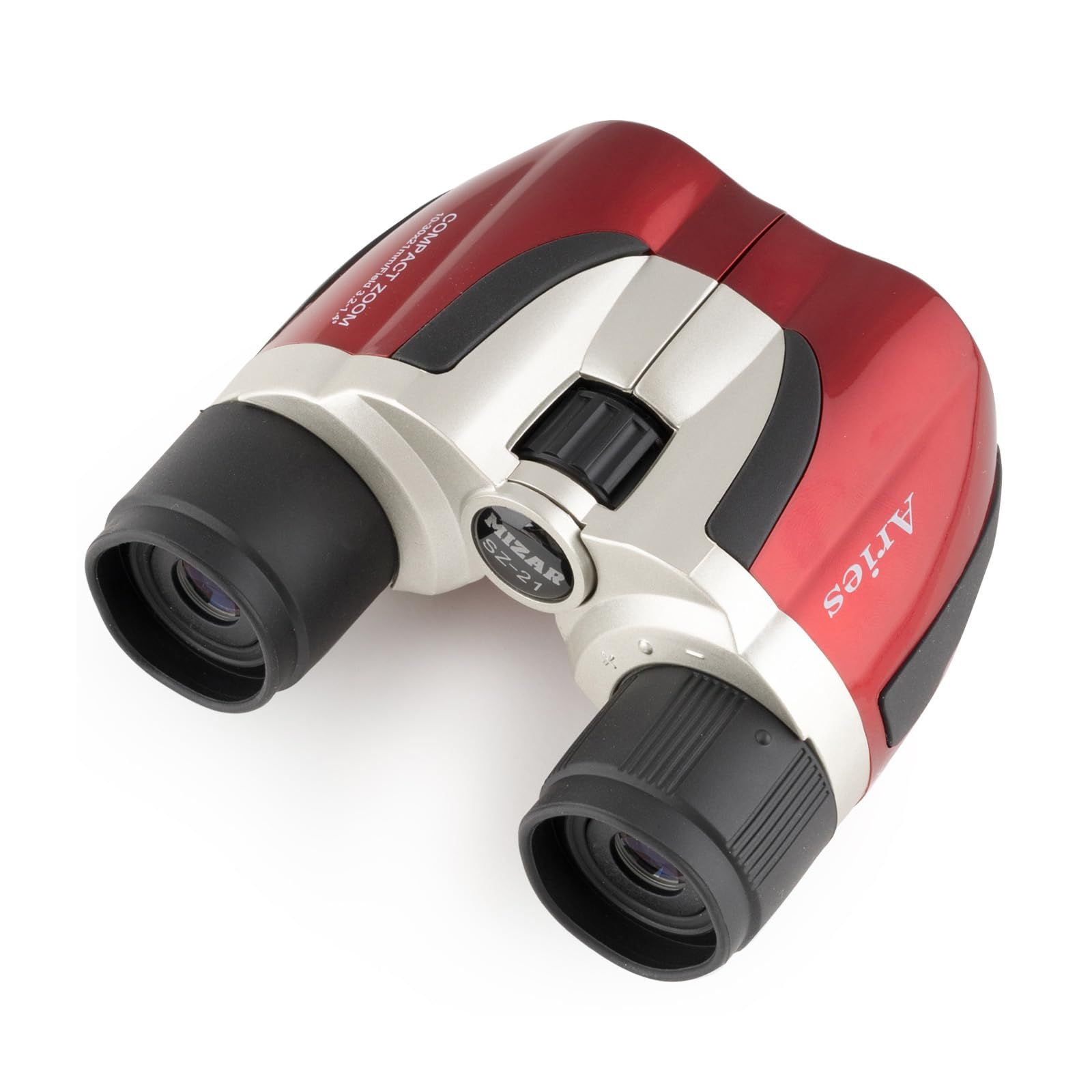 新品 MIZAR-TEC(ミザールテック) 双眼鏡 コンパクト ズーム 10倍 最大30倍 21mm口径 マルチコート レッド SZ-21R
