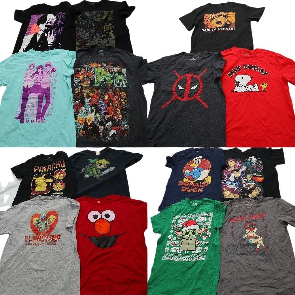 古着卸 まとめ売り キャラクター Tシャツ 15枚セット ( メンズ M ) マーベル ディズニー ドナルドダック スヌーピー 中古 古着 NE8941 14,560円