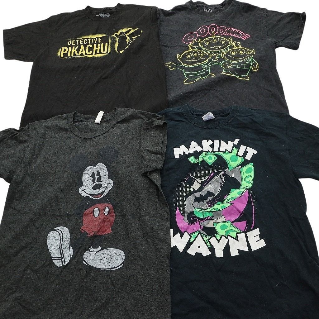 古着卸 まとめ売り キャラクター Tシャツ 15枚セット ( メンズ M ) ディズニー ミッキー ナルト 中古 古着 NE8942 古着卸 まとめ売り キャラクター Tシャツ 15枚セット ( メンズ M ) ディズニー ミッキー ナルト 中古 古着 NE8942