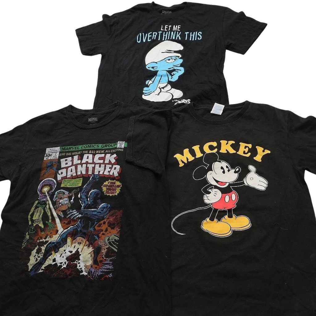 古着卸 まとめ売り キャラクター Tシャツ 15枚セット ( メンズ M ) ディズニー ミッキー ナルト 中古 古着 NE8942 古着卸 まとめ売り キャラクター Tシャツ 15枚セット ( メンズ M ) ディズニー ミッキー ナルト 中古 古着 NE8942