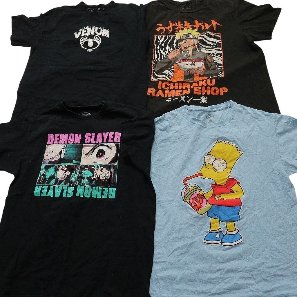 古着卸 まとめ売り キャラクター Tシャツ 15枚セット ( メンズ M ) ディズニー ミッキー ナルト 中古 古着 NE8942 古着卸 まとめ売り キャラクター Tシャツ 15枚セット ( メンズ M ) ディズニー ミッキー ナルト 中古 古着 NE8942