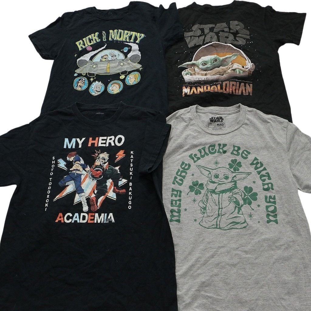 古着卸 まとめ売り キャラクター Tシャツ 16枚セット ( メンズ S/M ) リックアンドモーティ スヌーピー スターウォーズ 中古 古着 NE8944