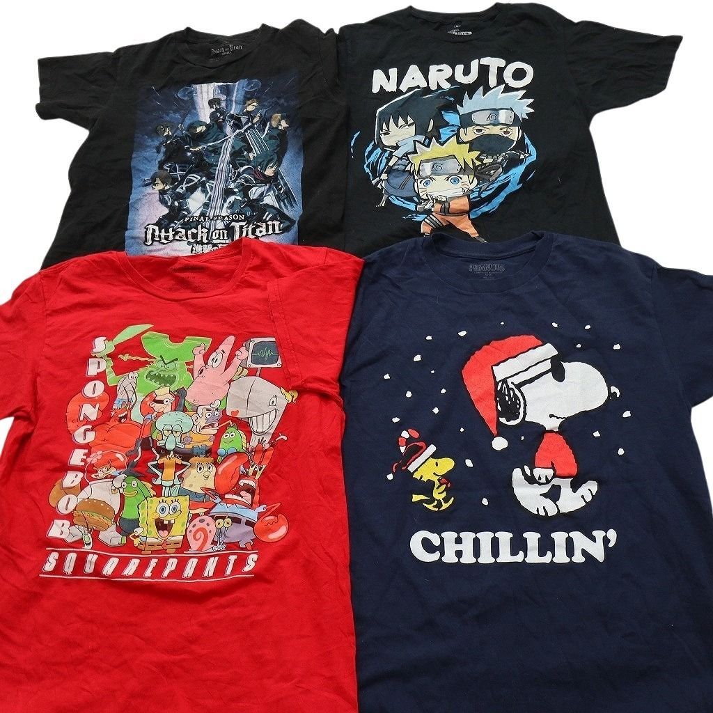 古着卸 まとめ売り キャラクター Tシャツ 16枚セット ( メンズ S/M ) リックアンドモーティ スヌーピー スターウォーズ 中古 古着 NE8944