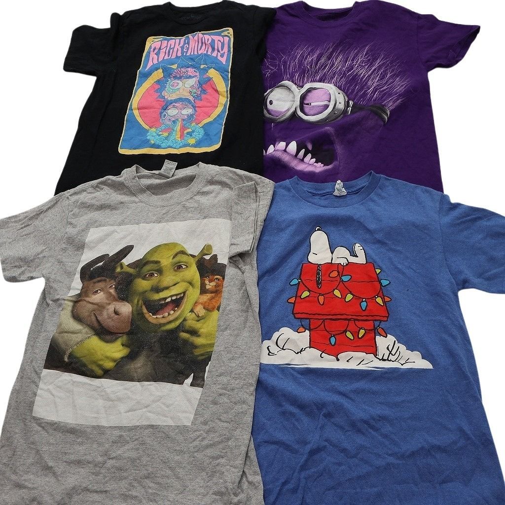 古着卸 まとめ売り キャラクター Tシャツ 16枚セット ( メンズ S ) マーベル ヴェノム スパイダーマン スポンジボブ 中古 古着 NE8945