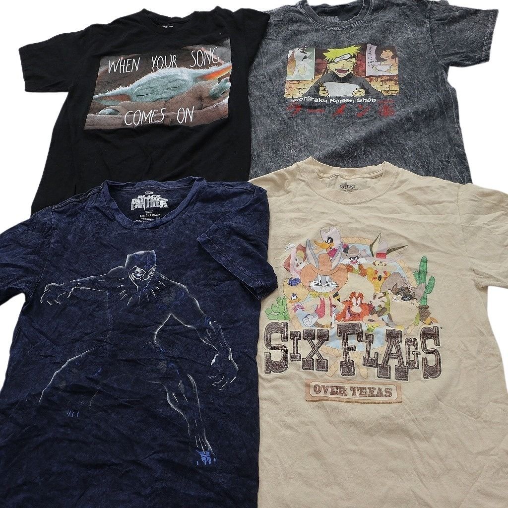 古着卸 まとめ売り キャラクター Tシャツ 16枚セット ( メンズ S ) マーベル ヴェノム スパイダーマン スポンジボブ 中古 古着 NE8945