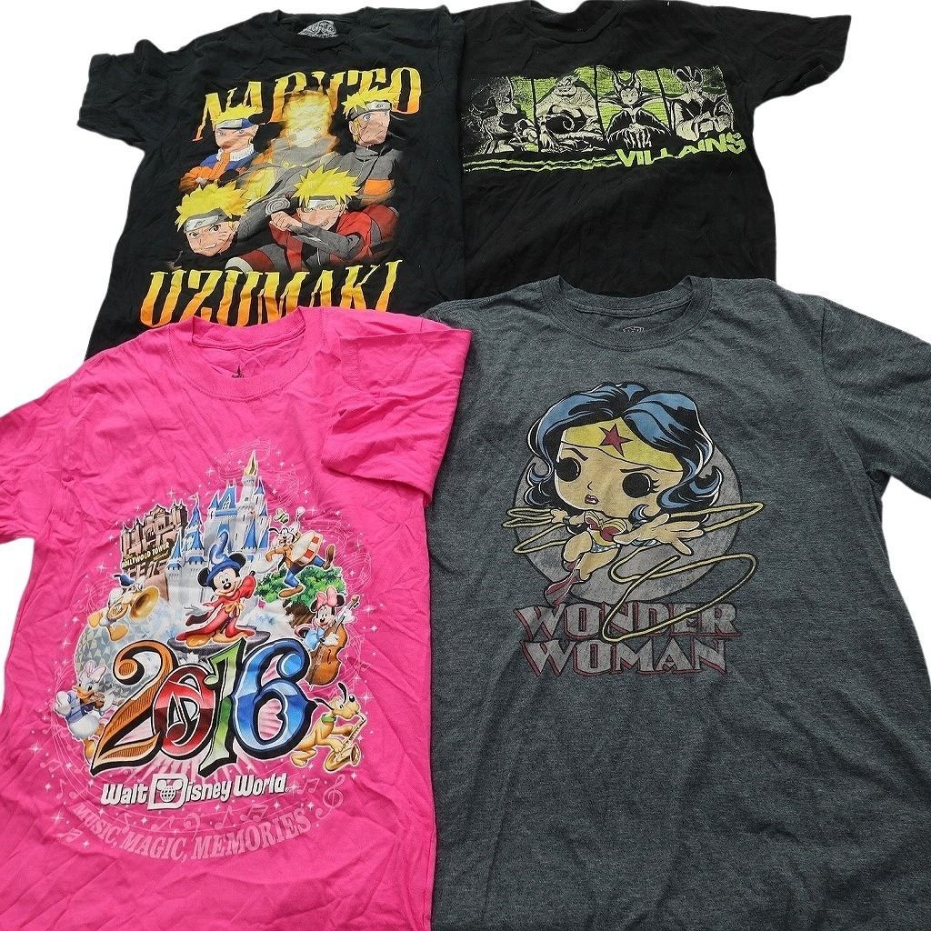 古着卸 まとめ売り キャラクター Tシャツ 15枚セット ( メンズ S ) ディズニー ミッキー ナルト マーベル 中古 古着 NE8947
