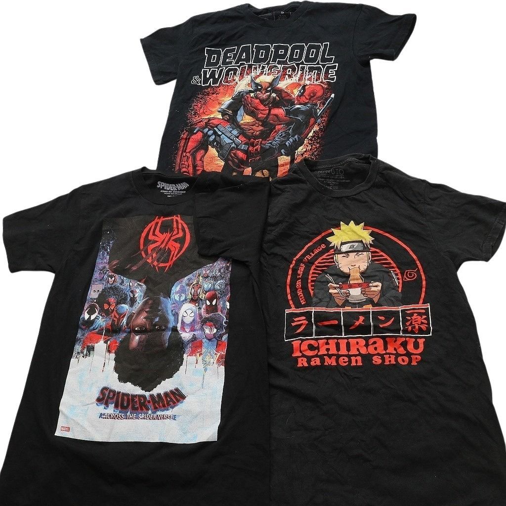 古着卸 まとめ売り キャラクター Tシャツ 14枚セット ( メンズ S ) ディズニー ミッキー ナルト スパイダーマン 中古 古着 NE8950 古着卸 まとめ売り キャラクター Tシャツ 14枚セット ( メンズ S ) ディズニー ミッキー ナルト スパイダーマン 中古 古着 NE8950