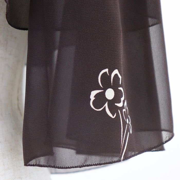 【極美品】PRADA プラダ シアー ケープ サイズ 38 レディース シフォン シースルー フローラル クロップド丈 ポリエステル100％ ジャケット アウター ハンガー付属 ダークブラウン 茶色