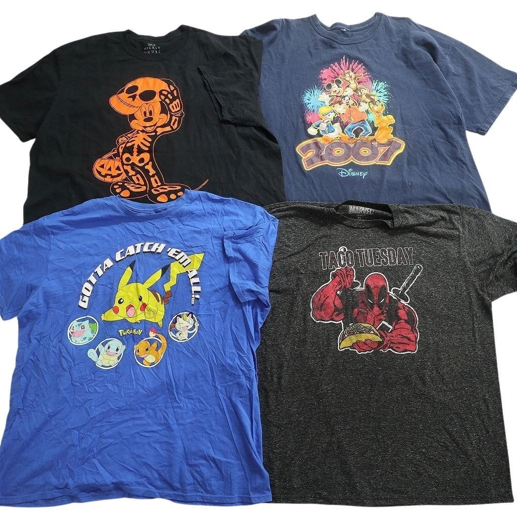 古着卸 まとめ売り キャラクター Tシャツ 16枚セット ( メンズ XL/2XL ) マーベル スパイダーマン ディズニー ミッキー 中古 古着 NE8962