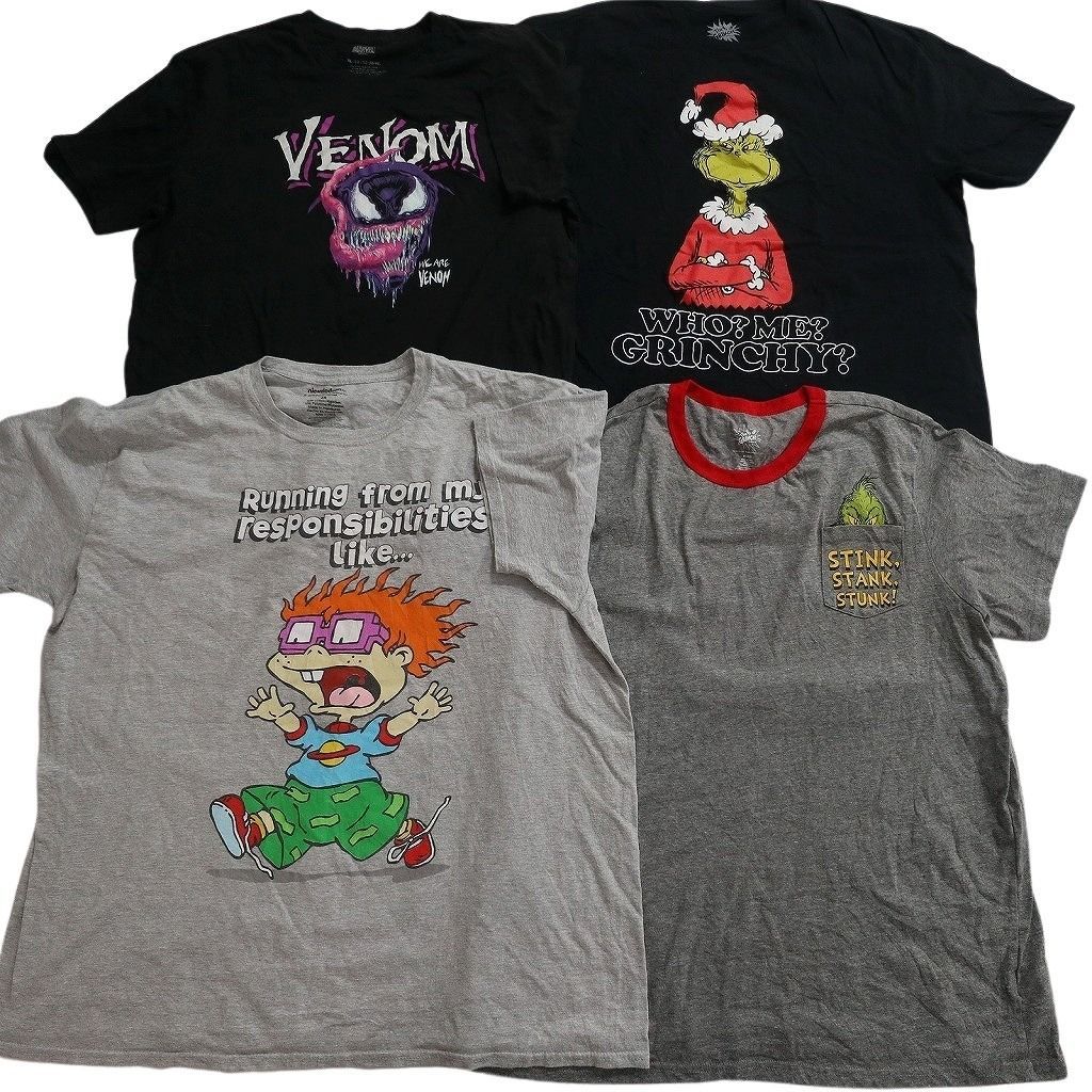 古着卸 まとめ売り キャラクター Tシャツ 16枚セット ( メンズ XL/2XL ) マーベル スパイダーマン ディズニー ミッキー 中古 古着 NE8962