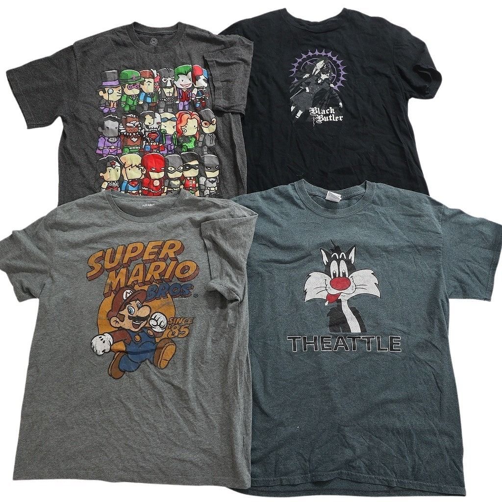 古着卸 まとめ売り キャラクター Tシャツ 16枚セット ( メンズ L/XL ) ディズニー ミッキー スヌーピー マリオ 中古 古着 NE8964