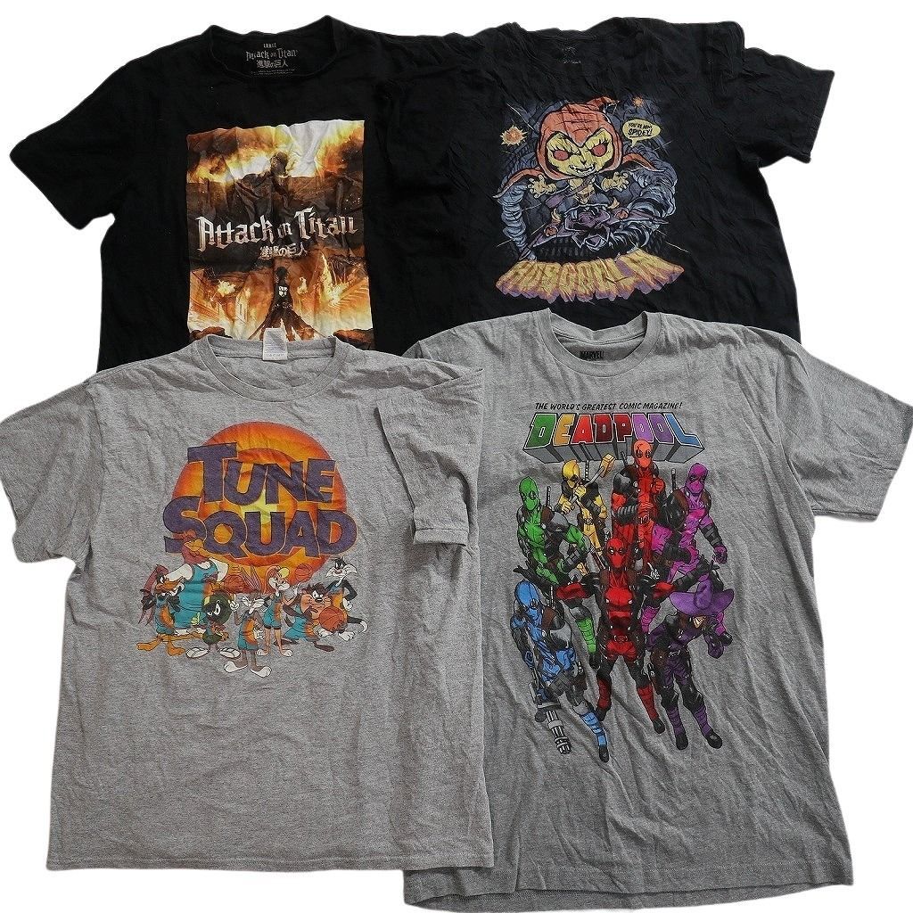 古着卸 まとめ売り キャラクター Tシャツ 16枚セット ( メンズ L/XL ) ディズニー ミッキー スヌーピー マリオ 中古 古着 NE8964