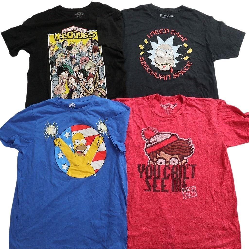 古着卸 まとめ売り キャラクター Tシャツ 16枚セット ( メンズ L/XL ) ディズニー ミッキー スヌーピー マリオ 中古 古着 NE8964
