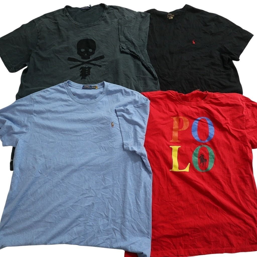 古着卸 まとめ売り ラルフローレン Tシャツ 16枚セット ( メンズ L/XL/2XL/3XL ) ボーダー カモ柄 ブイネック 中古 古着 NE8972