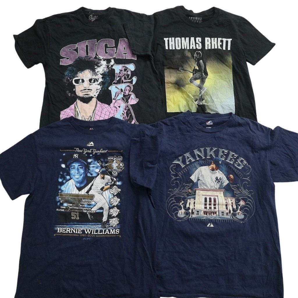 古着卸 まとめ売り 人物 Tシャツ 16枚セット ( メンズ M ) MLB バーニーウィリアムズ ボージャクソン 中古 古着 NE8978
