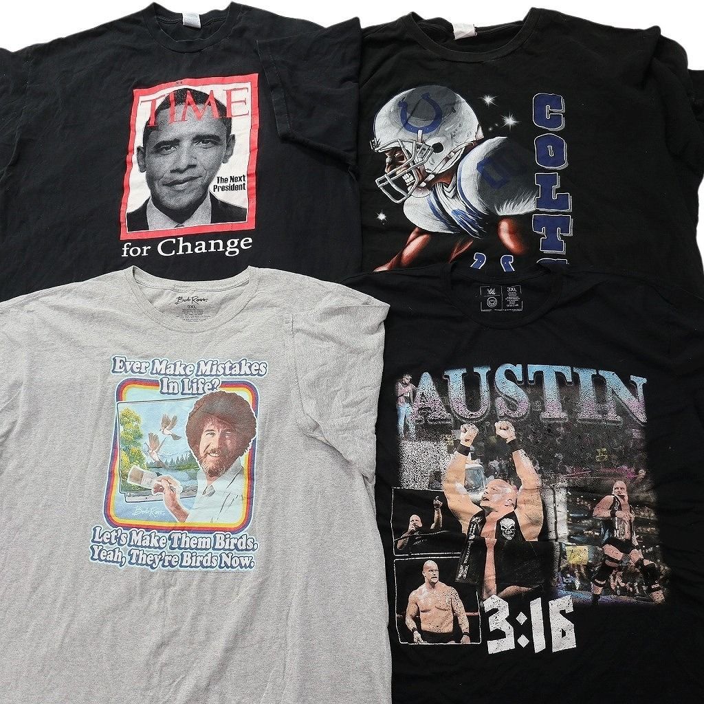 古着卸 まとめ売り 人物 Tシャツ 16枚セット ( メンズ 2XL/3XL/5XL ) NBA コービーブライアント ボブロス オバマ 中古 古着 NE8985 古着卸 まとめ売り 人物 Tシャツ 16枚セット ( メンズ 2XL/3XL/5XL ) NBA コービーブライアント ボブロス オバマ 中古 古着 NE8985