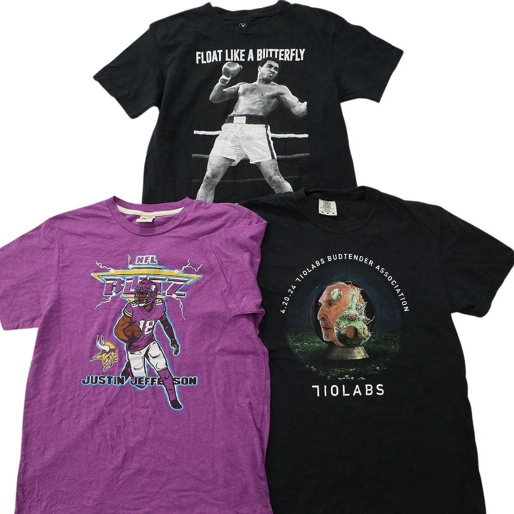 古着卸 まとめ売り 人物 Tシャツ 14枚セット ( メンズ M ) モハメドアリ NFL ジャスティンジェファーソン 中古 古着 NE8992