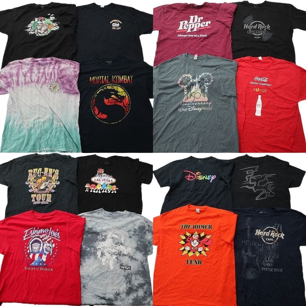 古着卸 まとめ売り 企業 Tシャツ 16枚セット ( メンズ XL/2XL ) コカ・コーラ ハードロックカフェ ドクターペッパー 中古 古着 NE8994