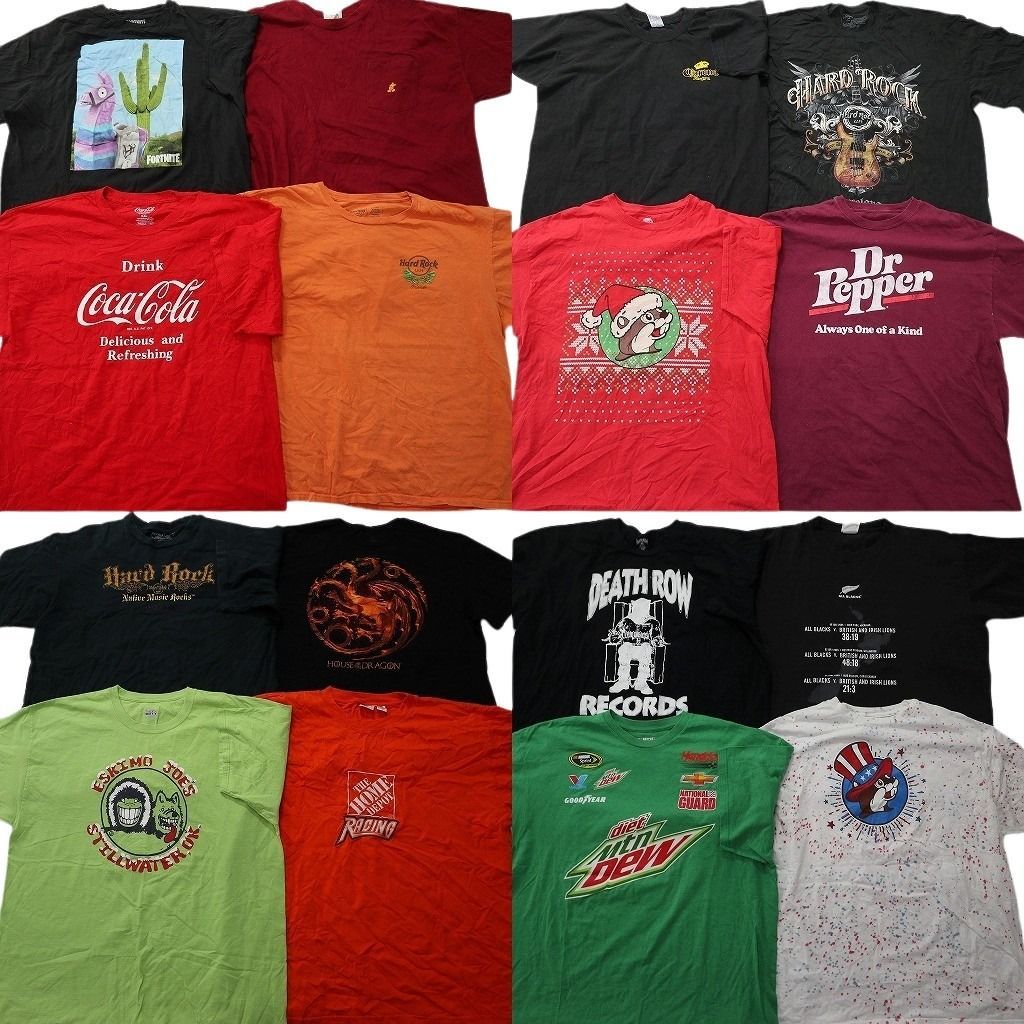 古着卸 まとめ売り 企業 Tシャツ 16枚セット ( メンズ 2XL/3XL ) マウンテンデュー バッキーズ ハードロックカフェ 中古 古着 NE8995