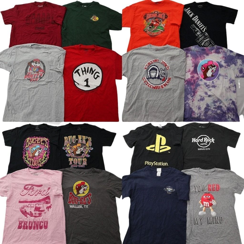 古着卸 まとめ売り 企業 Tシャツ 16枚セット ( メンズ M/L ) ハードロックカフェ バッキーズ プレイステーション 中古 古着 NE8997