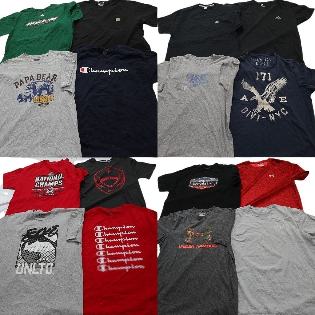 古着卸 まとめ売り ブランドMIX Tシャツ 16枚セット ( メンズ XL ) カーハート ナイキ チャンピオン アメリカンイーグル 中古 古着 NE9001
