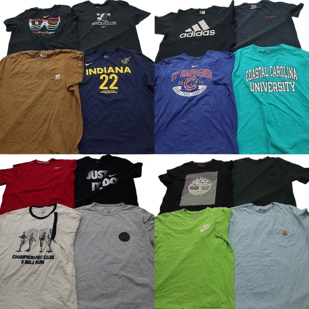 古着卸 まとめ売り ブランドMIX Tシャツ 16枚セット ( メンズ XL ) カーハート コロンビア ディッキーズ ナイキ 中古 古着 NE9002