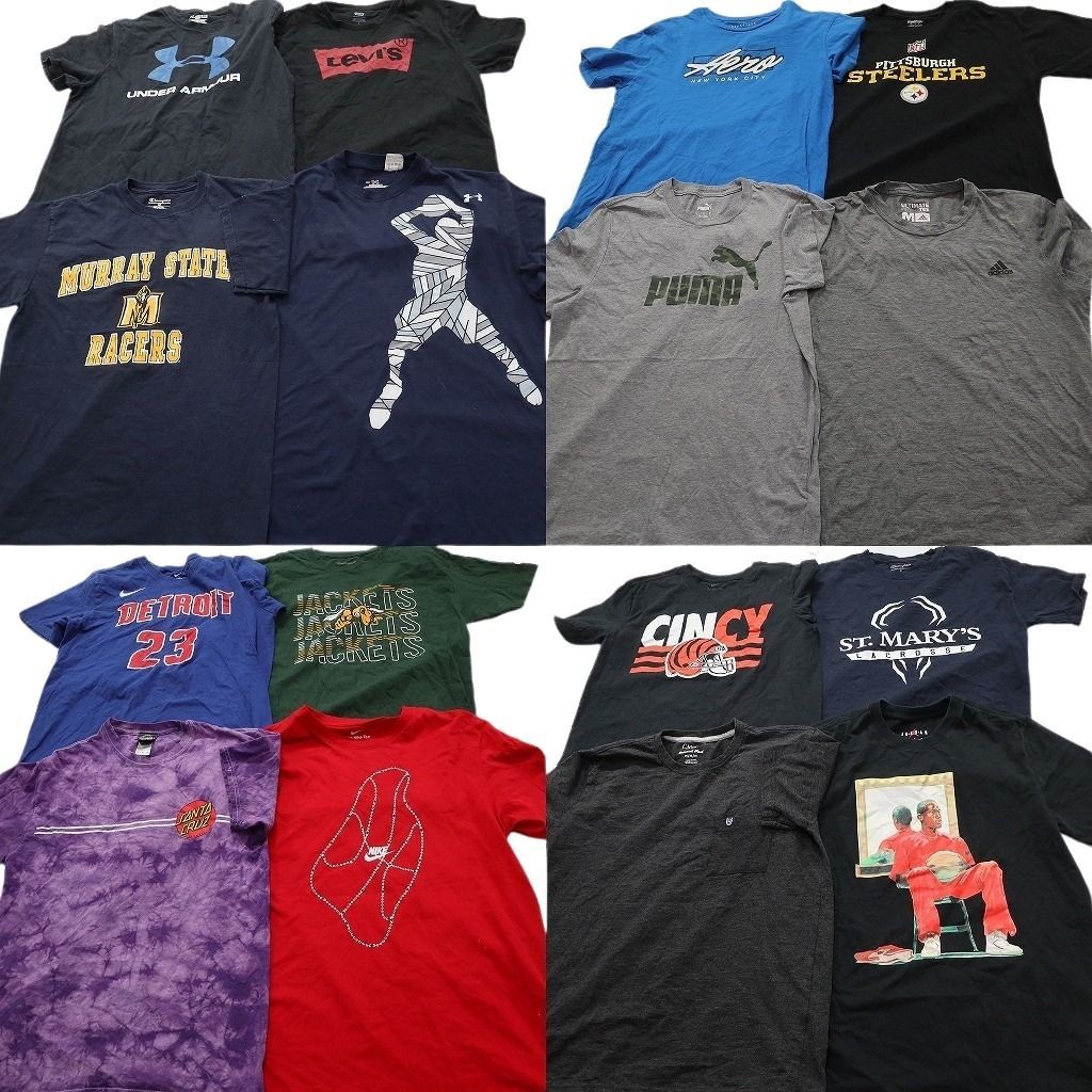古着卸 まとめ売り ブランドMIX Tシャツ 16枚セット ( メンズ M ) リーバイス ジョーダン ナイキ チャンピオン 中古 古着 NE9005