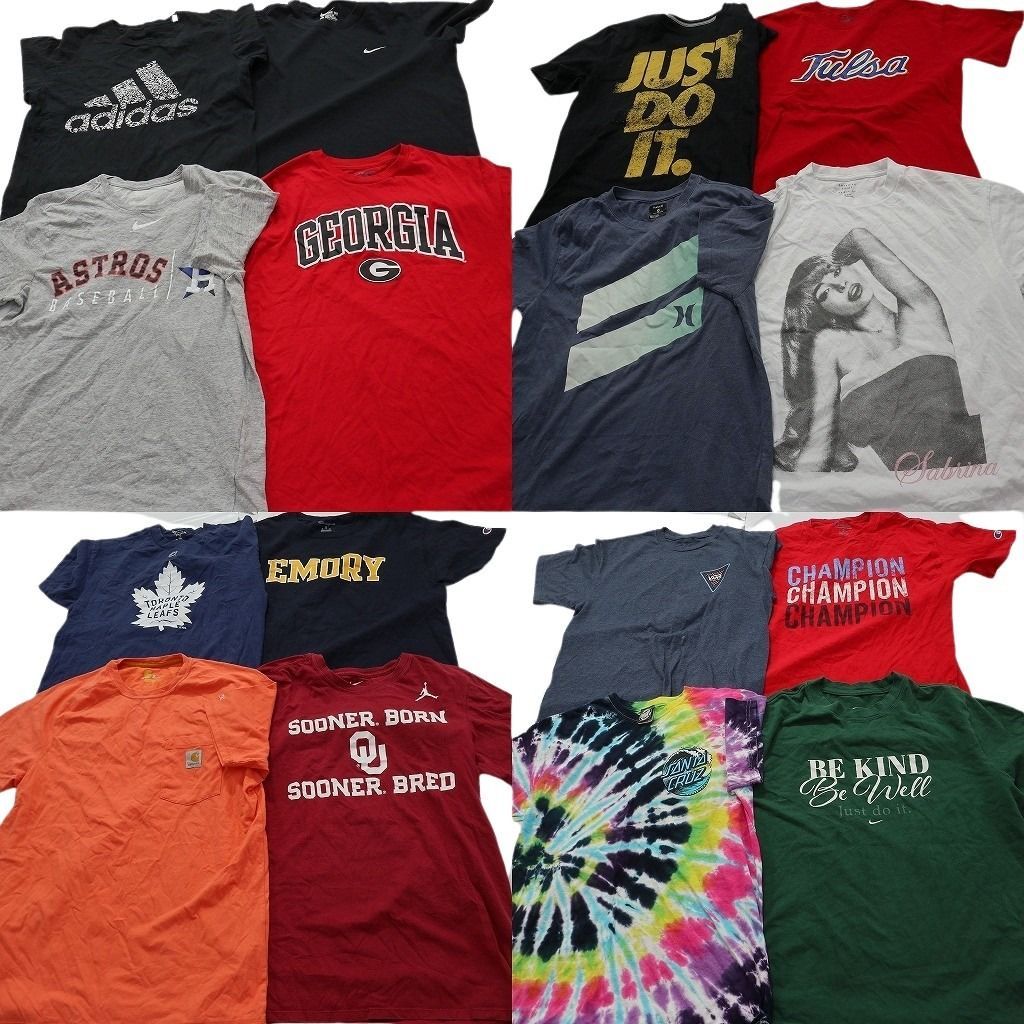 古着卸 まとめ売り ブランドMIX Tシャツ 16枚セット ( メンズ M ) カーハート ナイキ チャンピオン VANS 中古 古着 NE9006