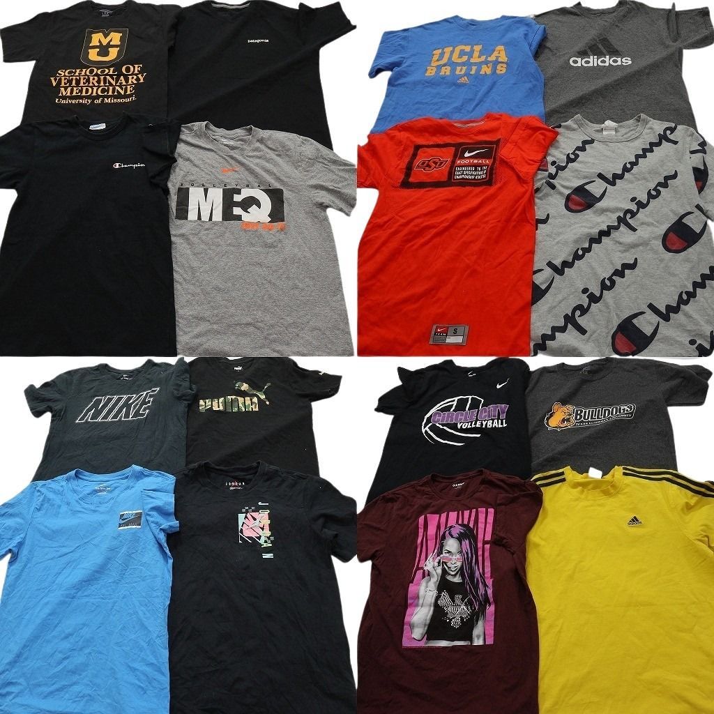 古着卸 まとめ売り ブランドMIX Tシャツ 16枚セット ( メンズ S ) パタゴニア ジョーダン オールドネイビー ナイキ 中古 古着 NE9008